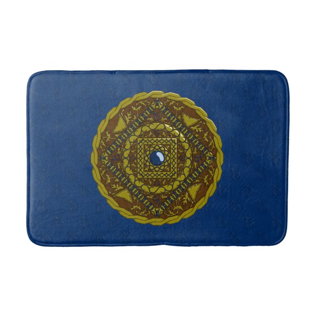 Steinbock-Mandala-Badezimmerteppich Badematte (Vorderseite)
