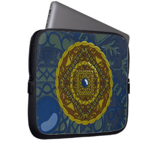 Steinbock Mandala Laptop Hülle Laptopschutzhülle