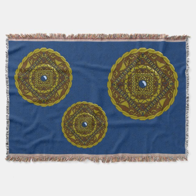 Steinbock Mandala Wurfdecke Decke (Vorderseite)