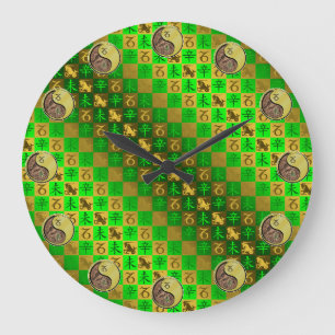 Steinbock & Metall Ziege Große Wanduhr
