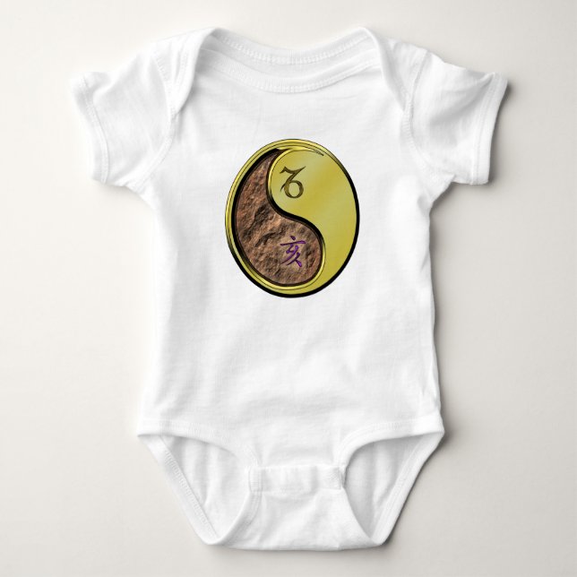 Steinbock & Metallener Eber Baby Strampler (Vorderseite)