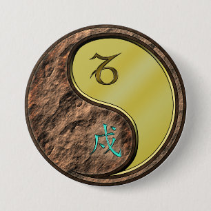 Steinbock & Metallhund Button