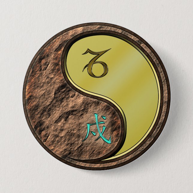 Steinbock & Metallhund Button (Vorderseite)