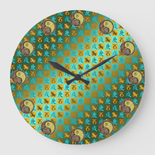 Steinbock & Metallhund Große Wanduhr