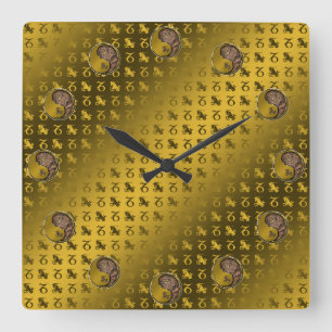 Steinbock Quadratische Wanduhr