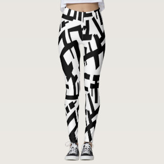 Steinbock-Schwarz-weiße Leggings