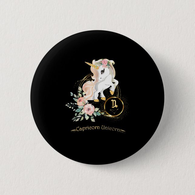 Steinbock-Shirt Zodiac Einhorn Zeichen Astrologie  Button (Vorderseite)