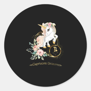 Steinbock-Shirt Zodiac Einhorn Zeichen Astrologie Runder Aufkleber