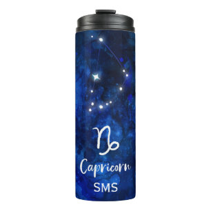 Steinbock-Sternbild-Galaxie-Himmel-Monogramm Thermosbecher