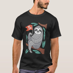 Steinbock-Sternzeichen-Faultier-Cozy-Charakterdesi T-Shirt