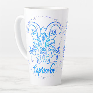 Steinbock-Sternzeichen helles Lichtblau Glitter Milchtasse