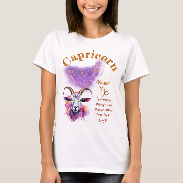 Steinbock-Sternzeichen-T-Shirt T-Shirt (Vorderseite)