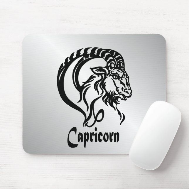 Steinbock-Sternzeichen und Symbol Silber Mousepad (Mit Mouse)