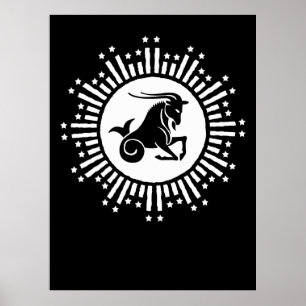 Steinbock-Sternzeichen Ziege Kosmisches Sternenbur Poster