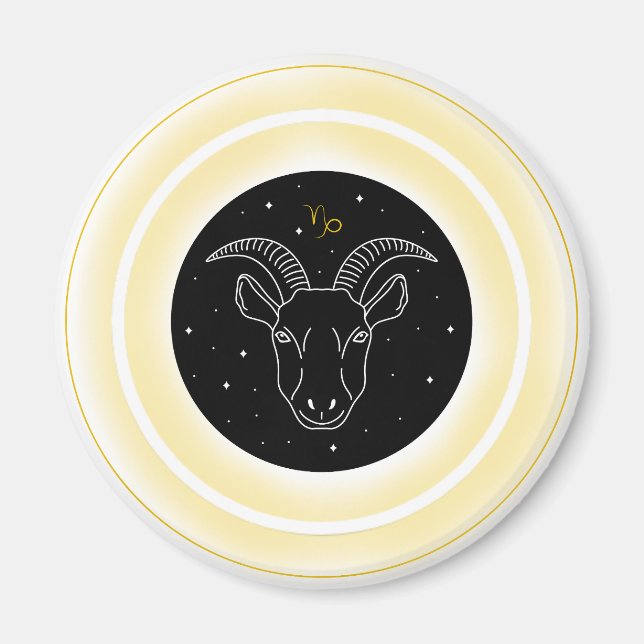 Steinbock-Symbol – Minimales Astrologie-Emblem Magnet (Vorne)