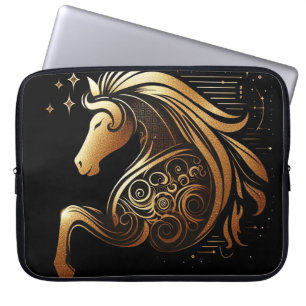 Steinbock Tierkreiszeichen Gold Pferd Astrologie Laptopschutzhülle
