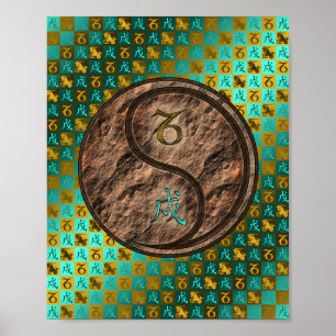 Steinbock und Erdhund Poster