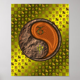 Steinbock und Holzaffe Poster