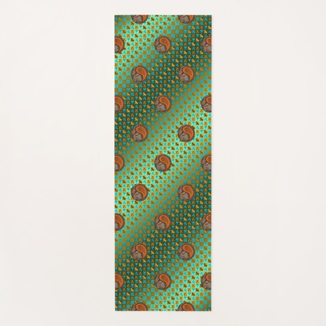 Steinbock und Holzhund Yogamatte (Vorderseite)