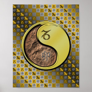 Steinbock und Metallkaninchen Poster