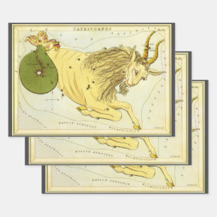 Steinbock Vintage Konstellation, Uranias Spiegel Geschenkpapier Set