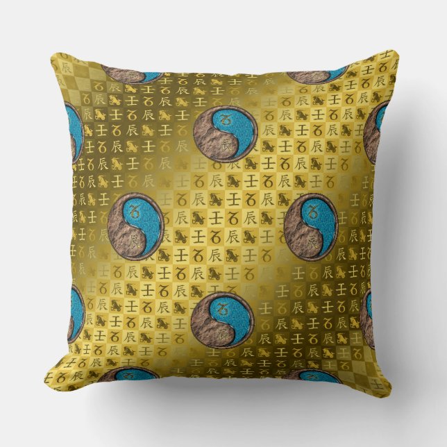 Steinbock & Wasser-Drache Kissen (Vorderseite)
