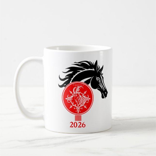Steinbock x Jahr des Pferdes 2026 Kaffeetasse (Links)