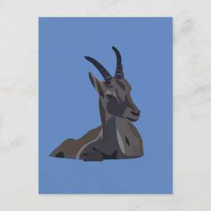 Steinbock-Ziege-Tier-Kunst-Ziege Postkarte