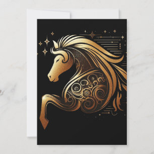 Steinbock-Zodiac Gold Horse Astrologie Feiertagskarte
