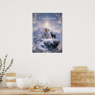 Steinbock-Zodiac-Kunst   Traumhafte Astrologie-Kol Poster