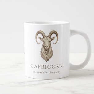 Steinbock-Zodiac personalisierter Name & Geburtsda Jumbo-Tasse