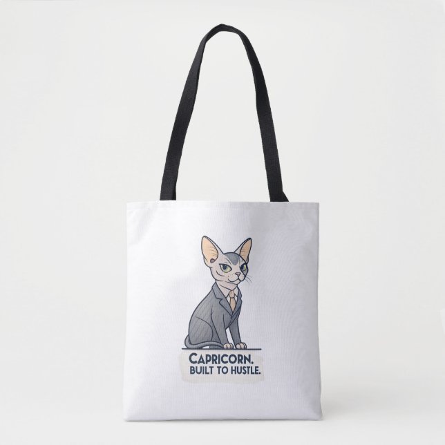 Steinbock-Zodiac-Sphynx-Katze-Built-Hustle-Kunst (Vorderseite)