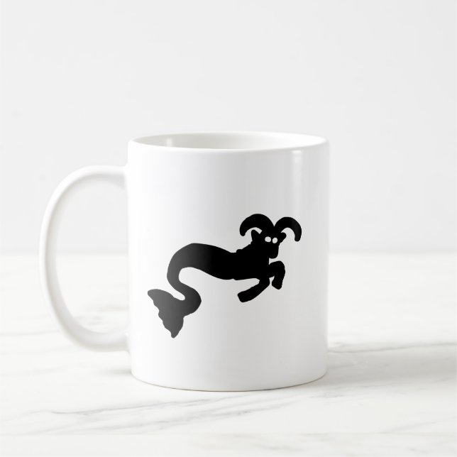 Steinbock-Zodiak-Tasse – Minimale Steinbock-Silhou Kaffeetasse (Links)