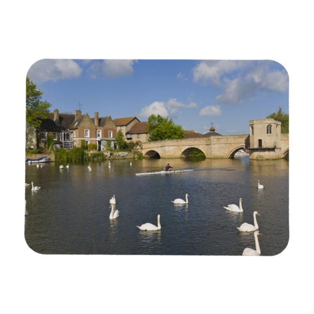 Steinbogenbrücke und Fluss Ouse, St. Ives, Magnet (Horizontal)