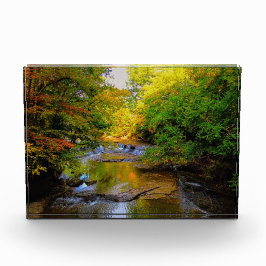 Steinbruch am Herbsttag Fotoblock