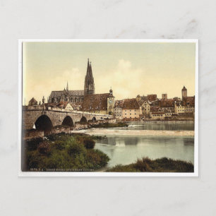 Steinbrücke (Steinerne Brucke) und Kathedrale Postkarte