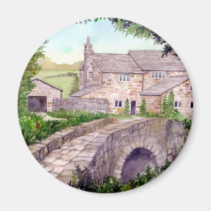 Steinbrücke Wasserfarbenmalerei Magnet