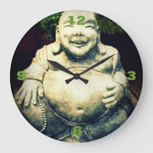 Steinbuddha-Bauch-Verzierung Große Wanduhr
