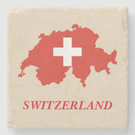 Steindie Untersetzer-Schweiz-Flagge Steinuntersetzer