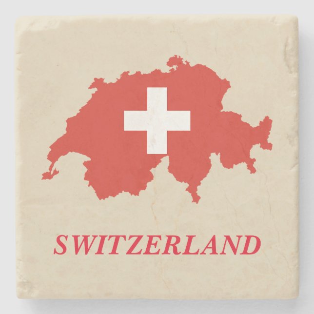 Steindie Untersetzer-Schweiz-Flagge Steinuntersetzer (Vorderseite)