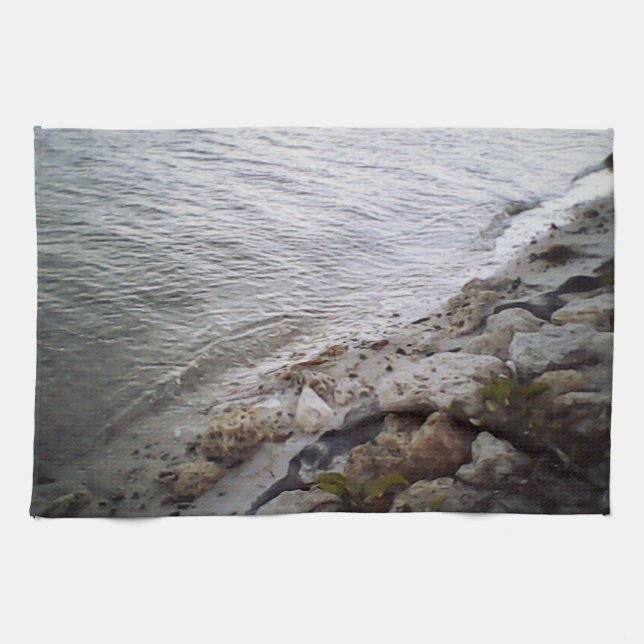 Steine am Strand Geschirrtuch (Horizontal)