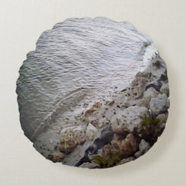 Steine am Strand Rundes Kissen