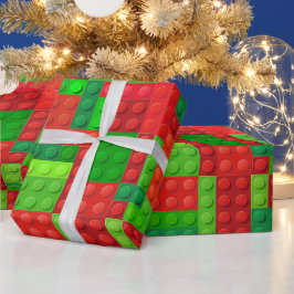 Steine aus rotem und grünem Gebäude | Weihnachten Geschenkpapier