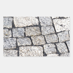 Steine einer Straße im Detail Rechteckiger Aufkleber