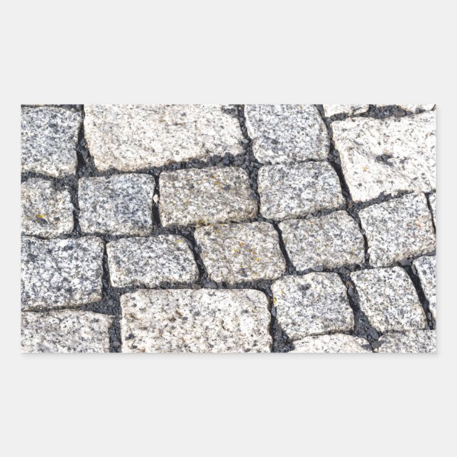 Steine einer Straße im Detail Rechteckiger Aufkleber (Vorderseite)