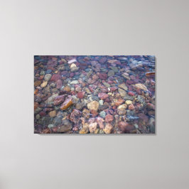 Steine im See am Glacier Nationalpark Leinwanddruck