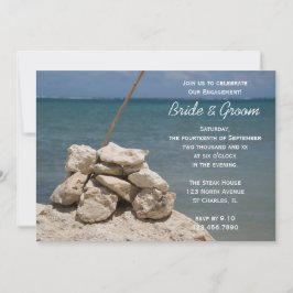 Steine in der Beach-Engagement-Partei Einladung