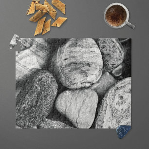 Steine in Schwarz und Weiß Puzzle
