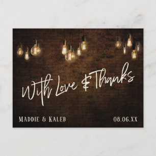 Steine mit Vintagen Edison-Leuchten mit Liebe & Da Postkarte