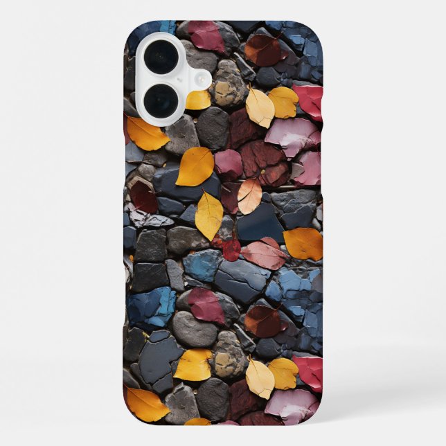 Steine und Blätter iPhone Hülle (Rückseite)